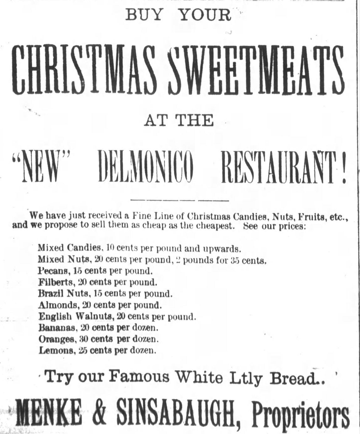 Buy your Christmas sweetmeats